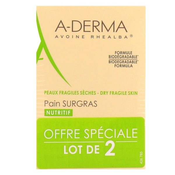 A Derma Les Indispensables Pain Surgras Nutritif Lot de 2 x 100 g