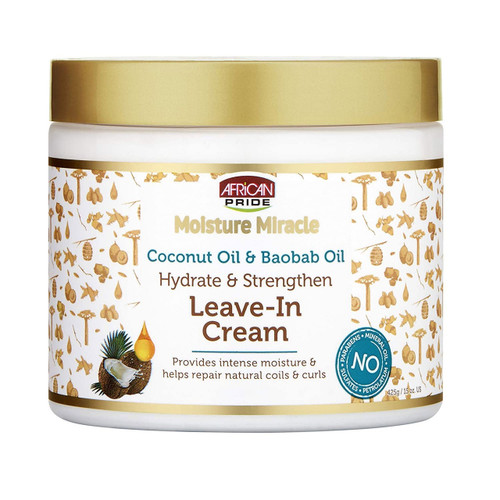 African Pride Moisture Crème sans rinçage à l’Huile de Coco et de Baobab 425g