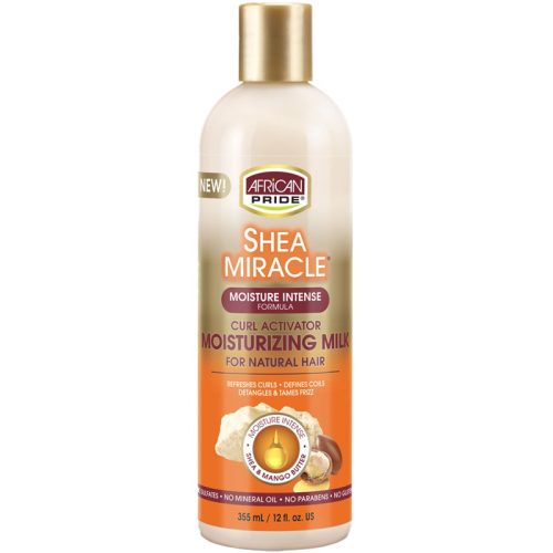 African Pride Shea Miracle Lait Hydratant Activateur de Boucles Beurre de Karité et Mangue 355 ml