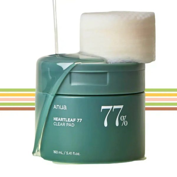 Anua Heartleaf 77% Lingettes Tonifiantes Exfoliantes Anti Pores Dilatés – Peau Grasse 70 Unités