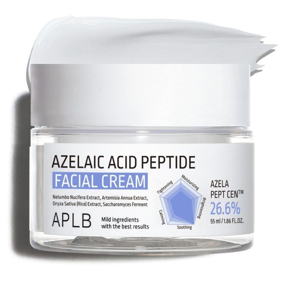 Aplb Crème Visage aux Peptides d'Acide Azélaïque Éclaircissant , Anti-tache & Apaisant 55 ml