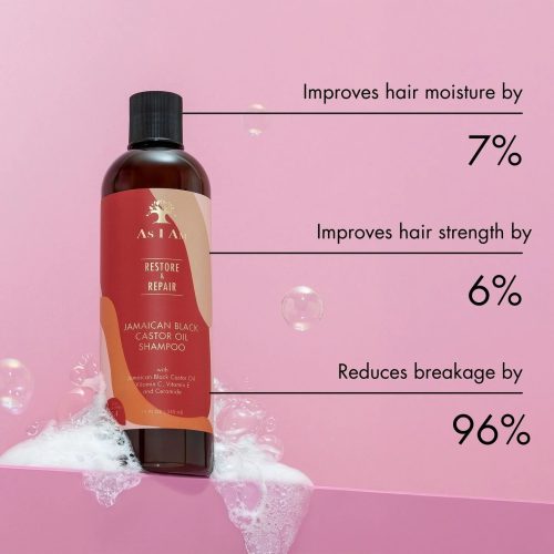 ASIAM Shampooing à l'Huile de Ricin Noir de Jamaïque 355ml