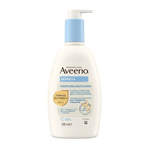 Aveeno Dermexa Crème Émolliente Apaisante Peaux Très Sèches Irritées et Sensibles 500ml