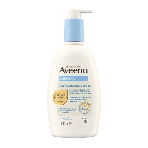 Aveeno Dermexa Crème Émolliente Apaisante Peaux Très Sèches Irritées et Sensibles 500ml