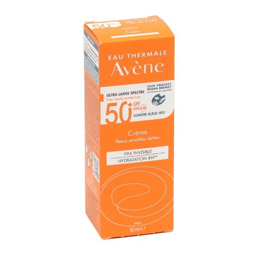 Avène Crème Spf50+ Avec Parfum Visage Peaux Sensibles et Sèches 50ml