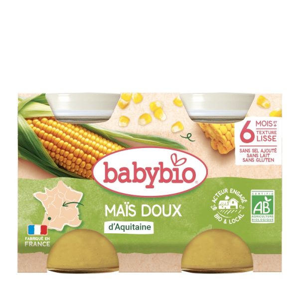 Babybio Maïs Doux 6 Mois et + Bio 2 Pots de 130g