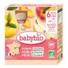 Babybio Pomme Poire Pêche 6 Mois et plus Bio 4 Gourdes de 90 g