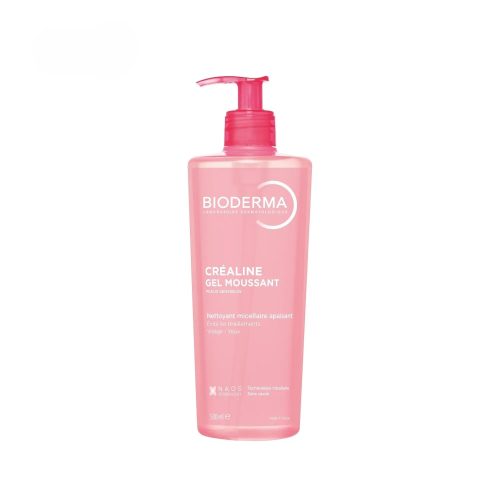 Bioderma Crealine Gel Moussant Nettoyant et Apaisant Micellaire Visage et Yeux Peaux Sensibles 500ml