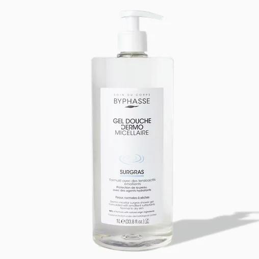 Byphasse Gel Douche Dermo Micellaire Surgras Peaux Normales À Sèches 1l