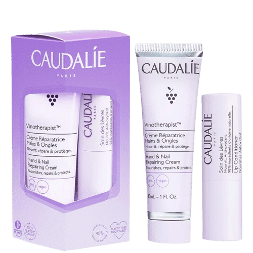 Caudalie COFFRET – Duo Hydratation Vinotherapist – Crème Réparatrice Mains et Ongles 30ml + Stick Soin des Lèvres 4.5g