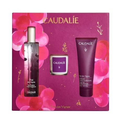 Caudalie Coffret Parfumé Thé des Vignes EDP 50 ml + 1 Gel Douche Thé des Vignes 50 ml + 1 Bougie Parfumée 35 g