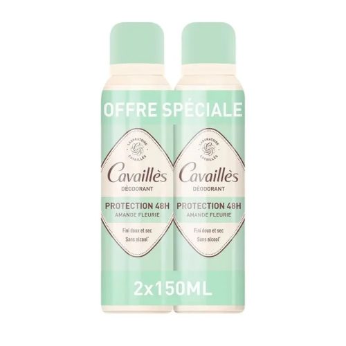 Cavaillès Déodorant Spray Peaux Sensibles 48h De Protection 2x150ml