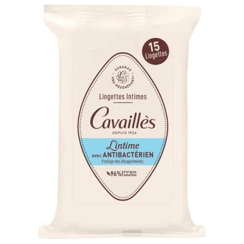 Cavaillès Lingettes Intimes Antibactérien 15 lingettes
