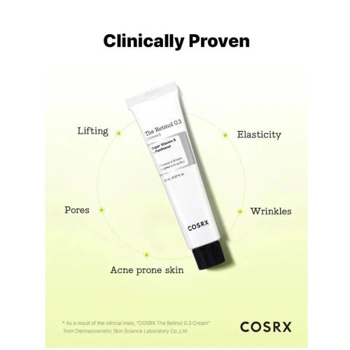 Cosrx The Retinol Crème Rétinol Concentré à 0.3% Anti Age Rides Peau à Tendance Acnéique 20 ml