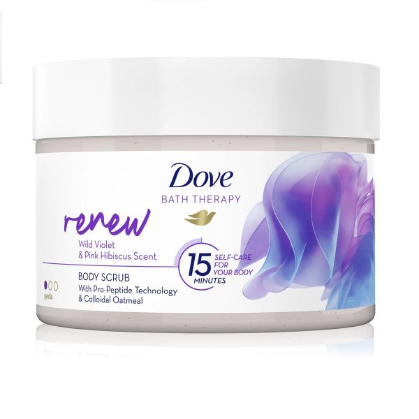 Dove Gommage Corporel au Parfum de Violette et d'Hibiscus Rose Bath Therapy Renew 295ml