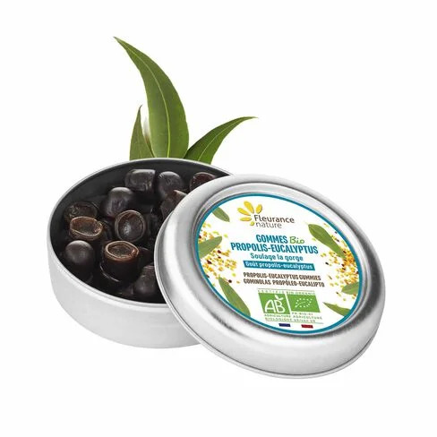 Fleurance Nature Gommes Propolis Eucalyptus Bio Complément alimentaire Boîte de 35g 10jr