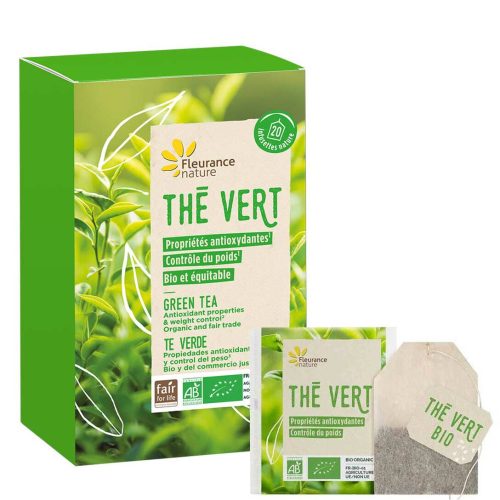 Fleurance Nature Thé Vert Bio Équitable Contrôle Poids 20 Infusettes