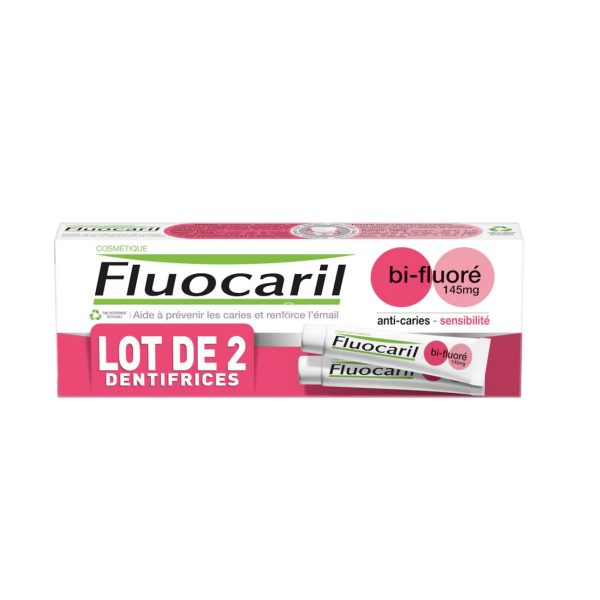 Fluocaril Dentifrice Bi-Fluoré Dents Sensibles 2×75 ml