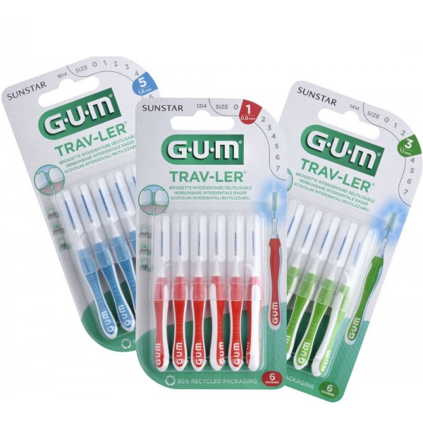 Gum Trav Ler 6 Brossettes Interdentaires Réutilisables