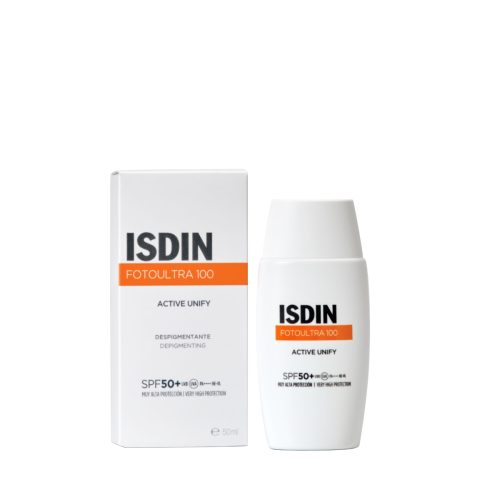 Isdin FotoUltra 100 Active Unify Spf50+ Fluide Solaire Anti Taches Unifiant Éclat Sans Parfum 50 ml