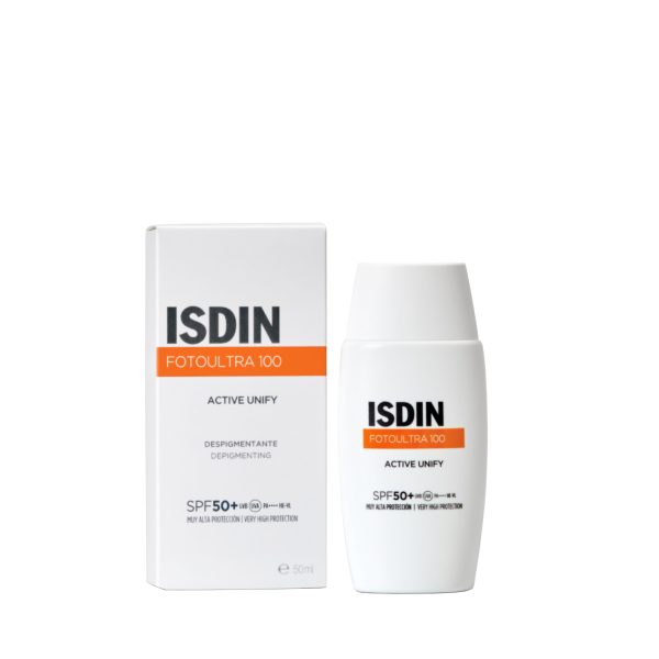 Isdin FotoUltra 100 Active Unify Spf50+ Fluide Solaire Anti Taches Unifiant Éclat Sans Parfum 50 ml