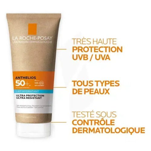 La Roche Posay Anthelios Lait Solaire Hydratant Corps Spf50 Peaux Séches Sans parfum 75 ml