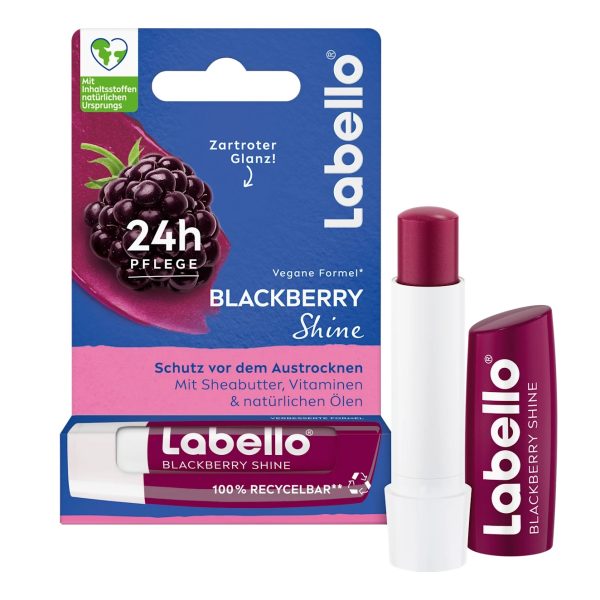 Labello Blackberry Shine Baume à Lèvres Hydratant Fruité 4.8 g