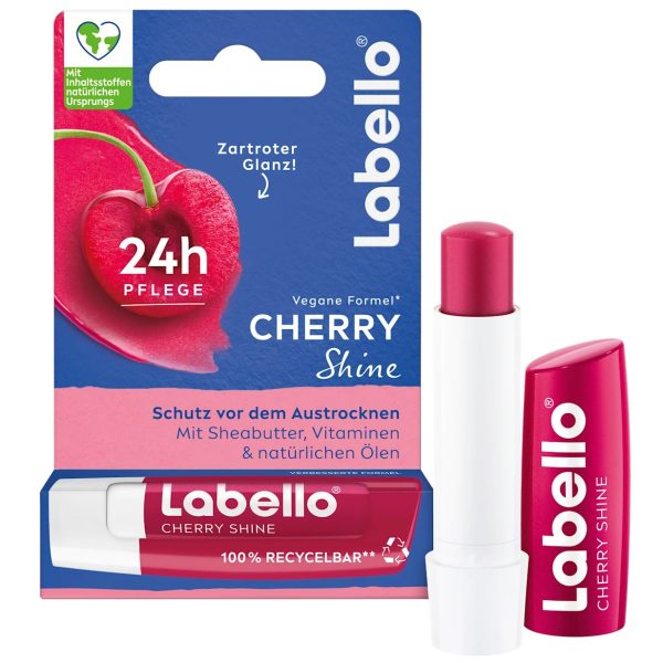 Labello Cherry Shine Baume à Lèvres Hydratant Cerise 4.8 g
