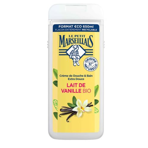 Le Petit Marseillais Crème de Douche Extra Douce Lait de Vanille Bio 650 ml