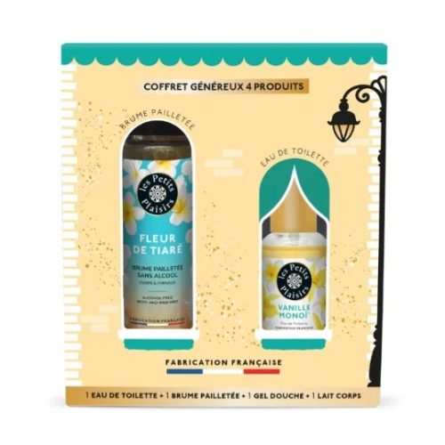 Les Petits Plaisirs Coffret Noël le Village aux Senteurs Parfum Vanille Monoï Fleur de Tiaré 4 Produits