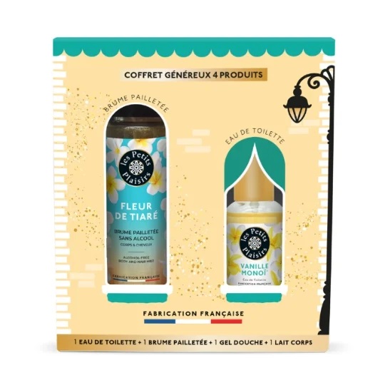 Les Petits Plaisirs Coffret Noël le Village aux Senteurs Parfum Vanille Monoï Fleur de Tiaré 4 Produits