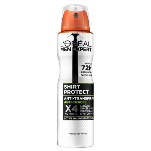 L'Oréal Déodorant spray homme Anti traces Shirt Protect 72h Men Expert 150ml
