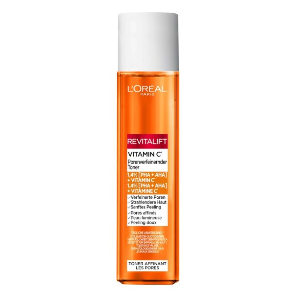 L’Oréal Lotion Tonique Exfoliante et Purifiante à la Vitamine C Revitalift Teint Terne et Réducteur Pores 180ml