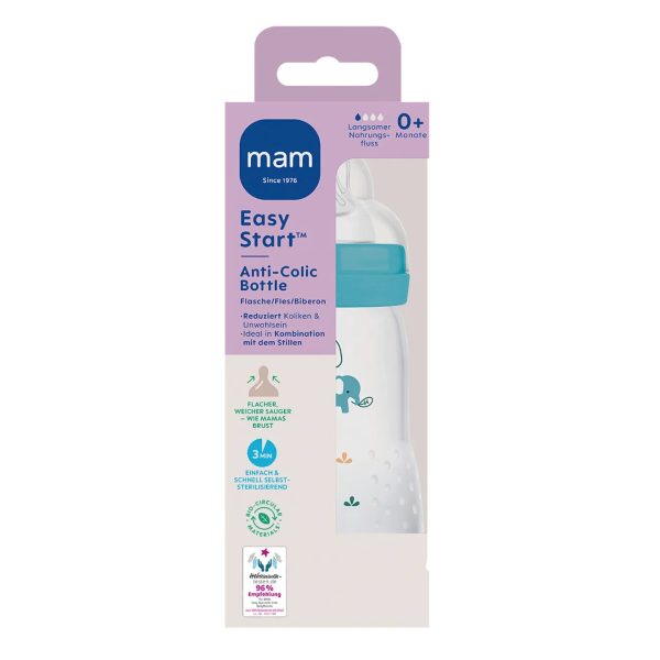 Mam Biberon Anti Coliques Easy Start Bleu dès la Naissance 260 ml