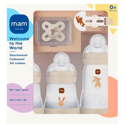 Mam Coffret Cadeau Bienvenue au Monde Beige 5 pièces dès la naissance