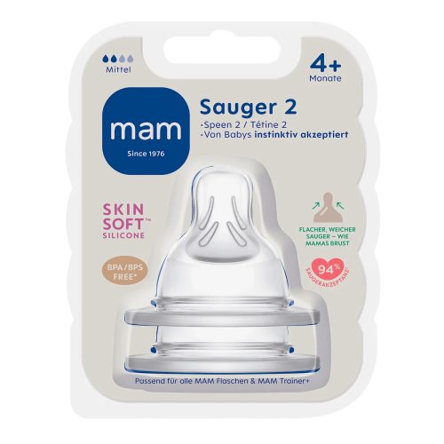 Mam Tétines en Silicone Taille 2 à partir de 4 mois lot de 2