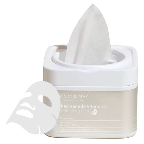 Mary and May Masque Visage Éclaircissant à la Niacinamide et à la Vitamine C 30 Pièces