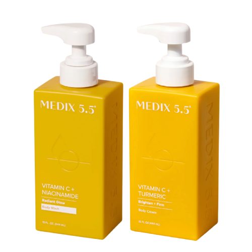 Medix 5.5 Kit Éclat Anti-tache et Soin Vitamine C Niacinamide et Curcuma : Gel Douche + Lait