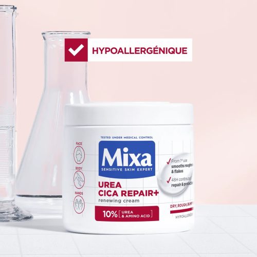 Mixa Urea Cica Repair Crème Régénérante Peau Sèche Rugueuse Et Inégale Visage Corps et Mains 400 ml
