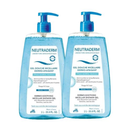 Neutraderm Duo Gel Douche Micellaire Dermo Apaisant 2 x 1 Litre