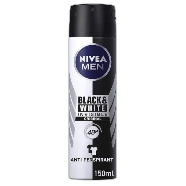 NIVEA MEN Déodorant Anti-transpirant Black And White Invisible 150 ml