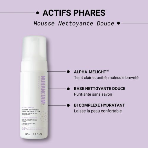 Nuhanciam Mousse Nettoyante Netteté et Éclat de la Peau Douce 170 ml