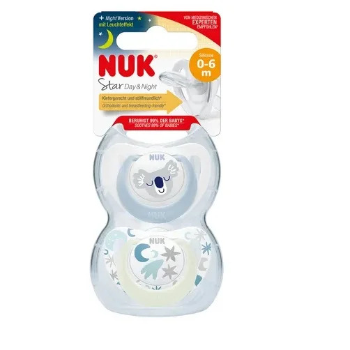 Nuk Sucette Star Day And Night silicone 0-6 mois