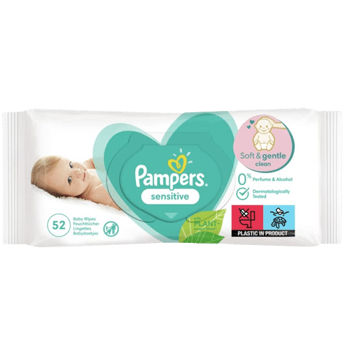 Pampers Lingettes Bébé Sensitive 52 Lingettes