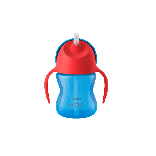 Philips Avent Tasse d'apprentissage à Paille 200 ml (Bleu/Rouge à partir de 9 mois)