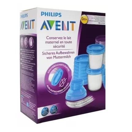 Philips Avent 10 Pots de Conservation de Lait Maternel SCF618/10