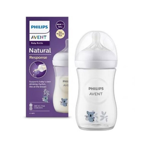 Philips Avent Natural Response Biberon Motif Koala Blanc 1 et Plus Mois 260 ml