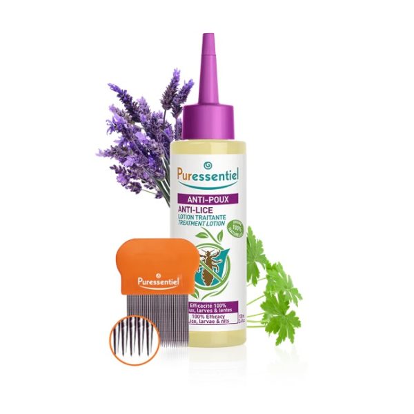 Puressentiel Lotion Traitante Anti-Poux avec peigne : Actif Dés 10 Minutess 100 ml