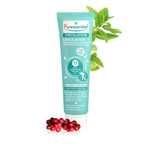 Puressentiel Crème Fraîcheur Hydratante Circulation : Pour Alleger et Soulager Les Sensations de Jambes Lourdes 100 ml