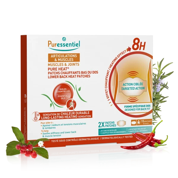 Puressentiel Patchs chauffants bas du dos Pure Heat® Articulations & Muscles 2 patchs